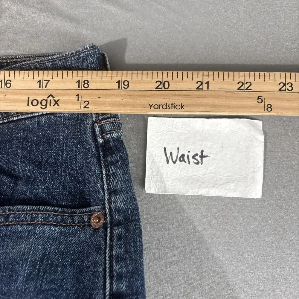 Old Navy Jeans Size 14 Mr Boyfriend Midrise Blue Stretch Denim Cropped Raw Hem